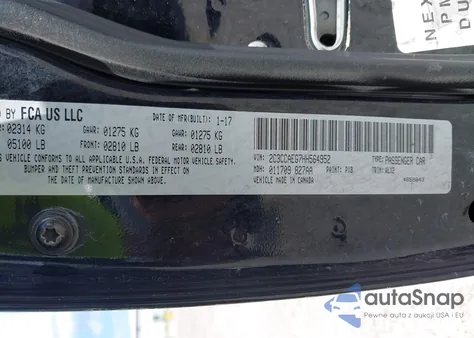 2017 Chrysler 300C из США, поврежденный, VIN 2C3CCAEG7HH564952